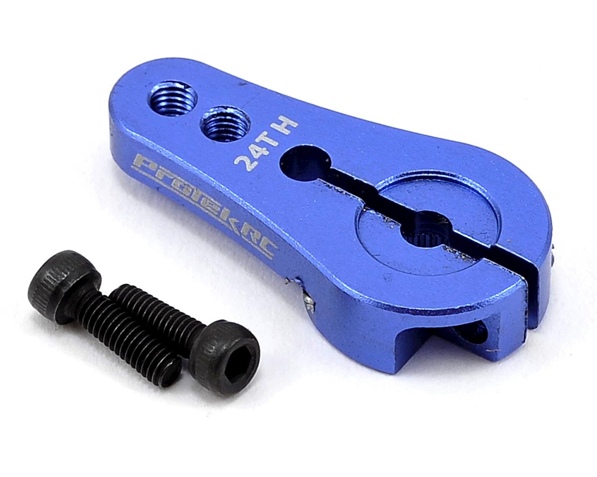 PROTEK PTK-7810 4mm Aluminum Short Clamping Servo Horn (Blue) 24T Hitec