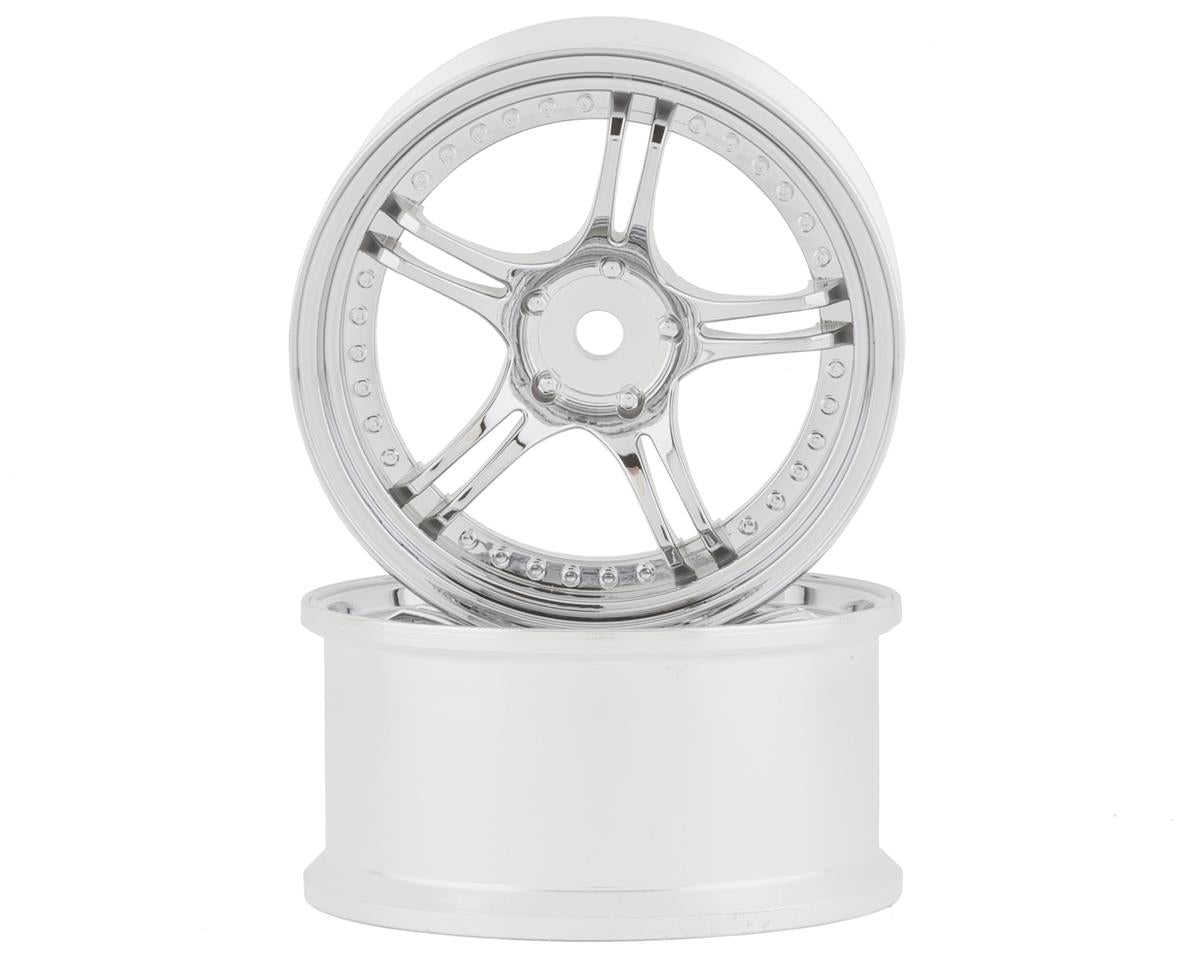 RC ART WW-0106MS SSR Professor SPX 5-Split Spoke Drift Wheels (Matte Silver) (2) (6mm Offset) w/12mm Hex