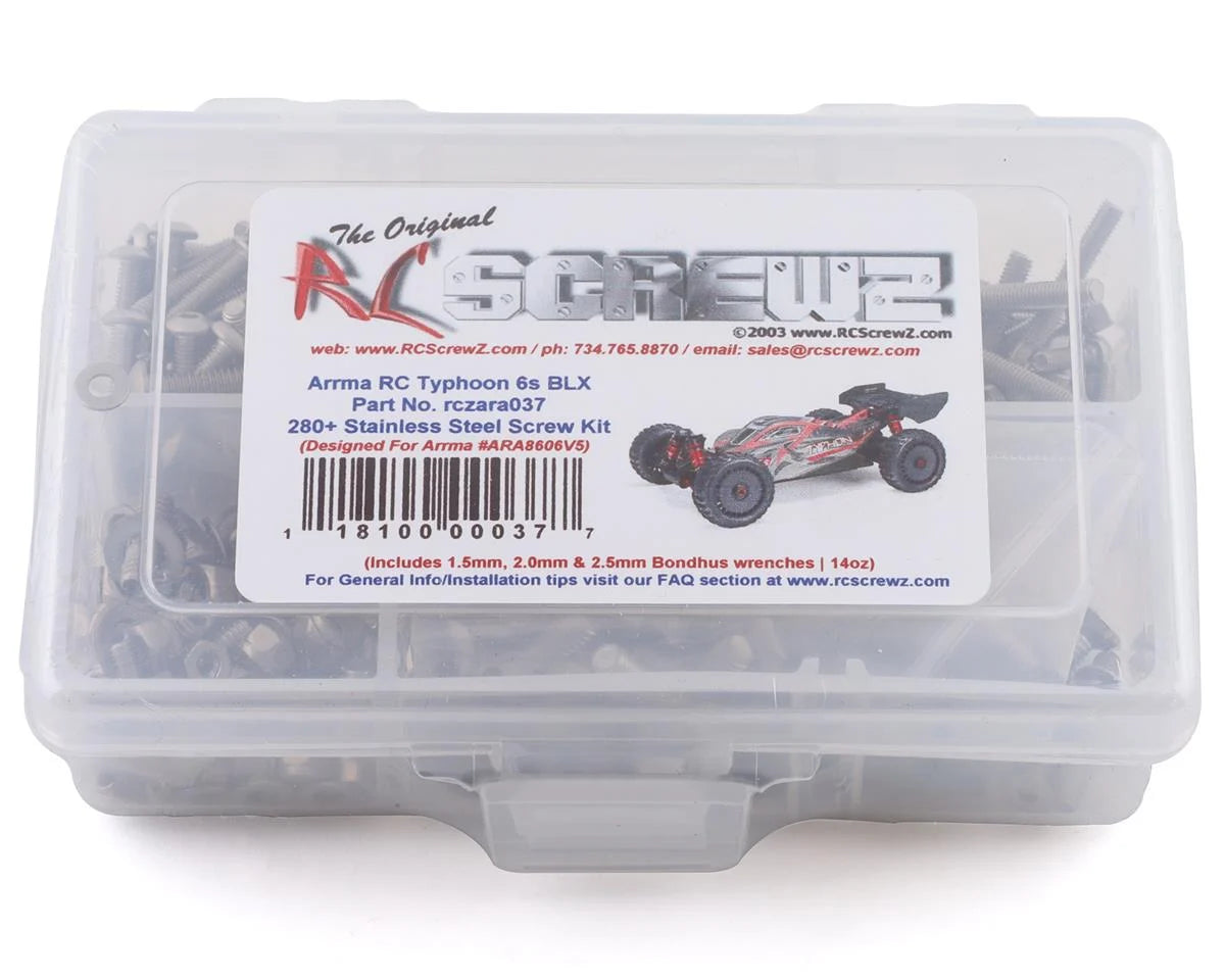 RC SCREWZ RCZARA037 Typhon 6S BLX V5 Stainless Steel Screw Kit