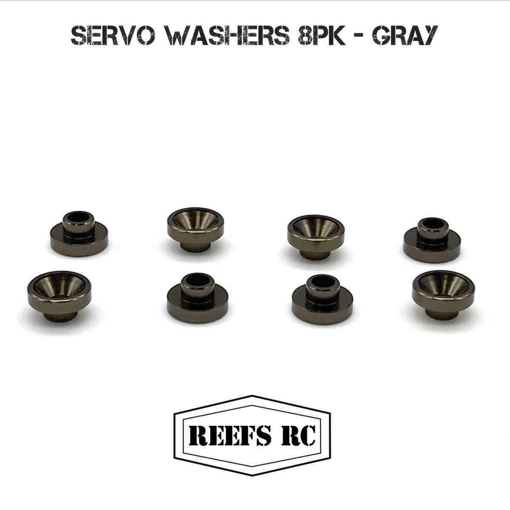REEFS RC REEFS50 Servo Washers 8pk- Anodized Gray