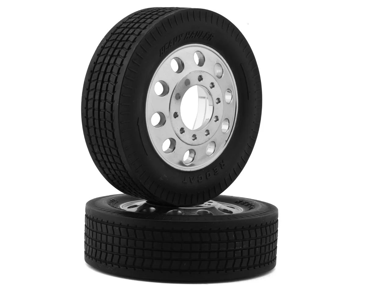 REDCAT RER25700 Custom Hauler Rear Pre-Mounted Tires (Chrome) (2)