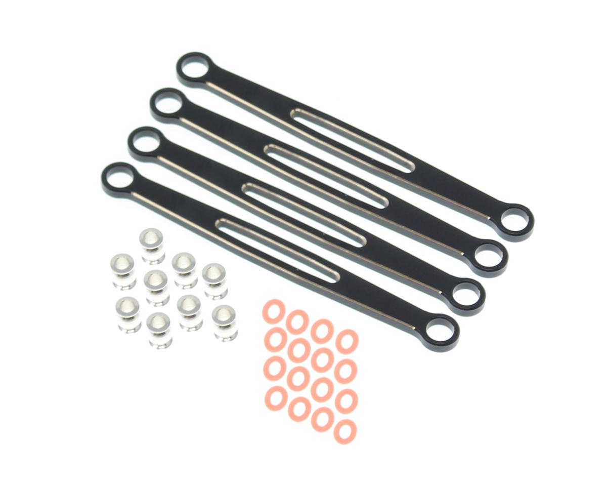 REDCAT RER30282 Ascent-18 Brass Rear Upper & Lower Links (Black) (4)