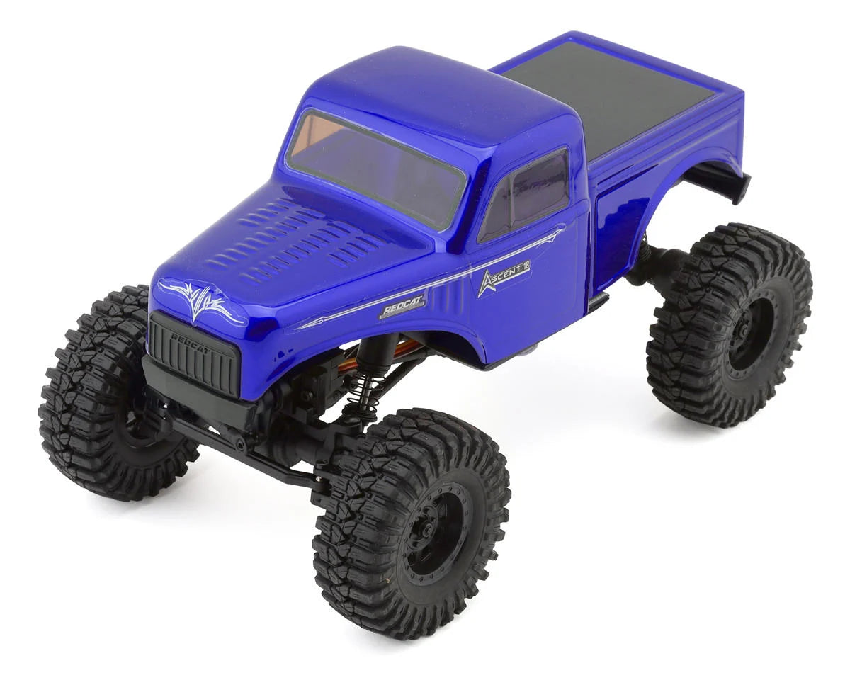 REDCAT RER43481 Ascent-18 1/18 4WD RTR Brushed Rock Crawler (Blue) w/2.4GHz Radio, Battery & Charger