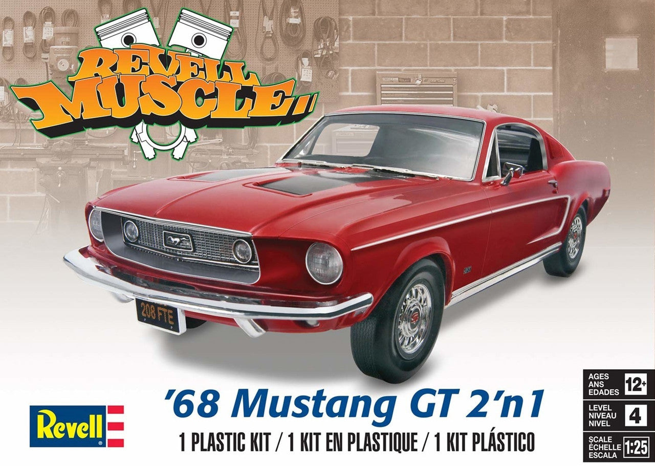 REVELL 85-4215 1/25 1968 '68 Mustang GT 2'n1