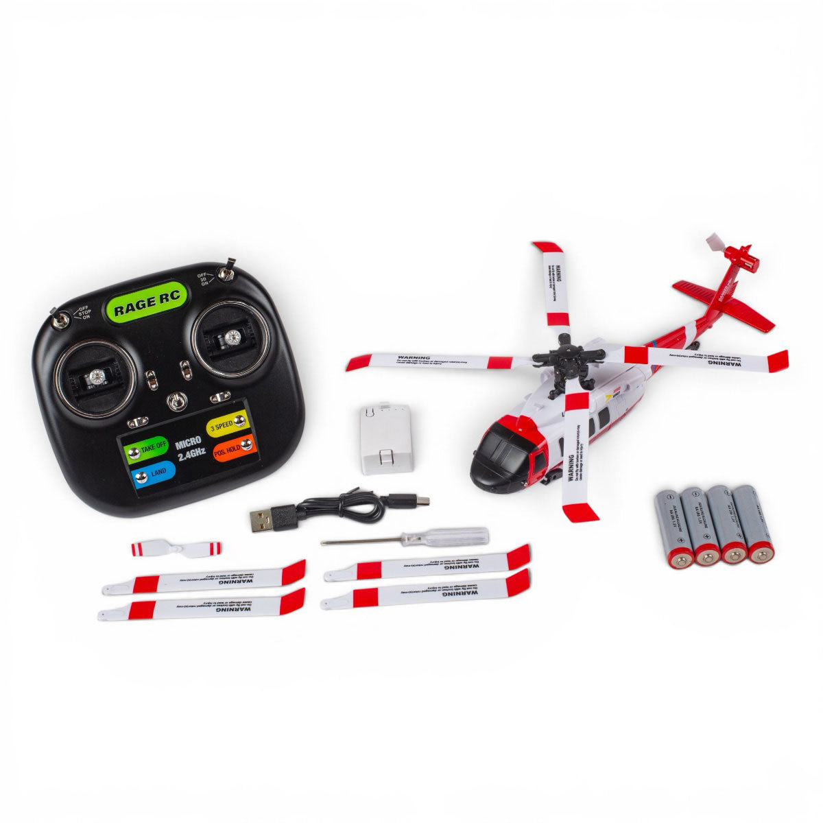 RAGE RC RGR6151 Hero-Copter BL, 4-Blade Brushless RTF Heli; Coast Guard