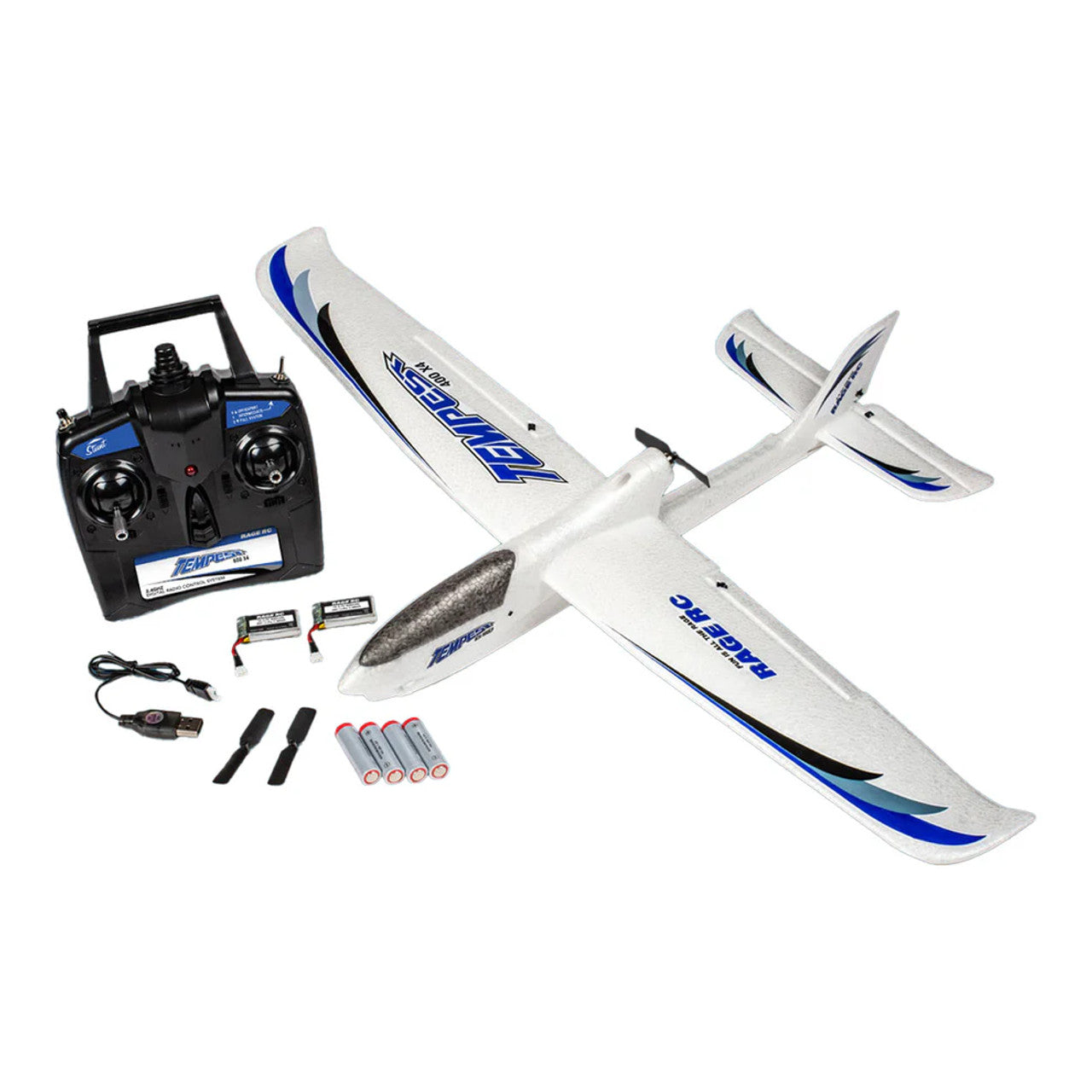 RAGE RC RGRA1000 Tempest 600 X4 Electric Powered RTF Airplane with PASS (Pilot Assist Stability Software) System