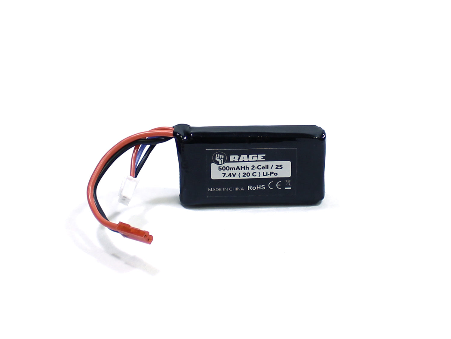RAGE RC RGRA1152 7.4V 2S 500mAh 20C Lipo Battery with JST Connector: Super Cub 750, Super Cub 750 BL