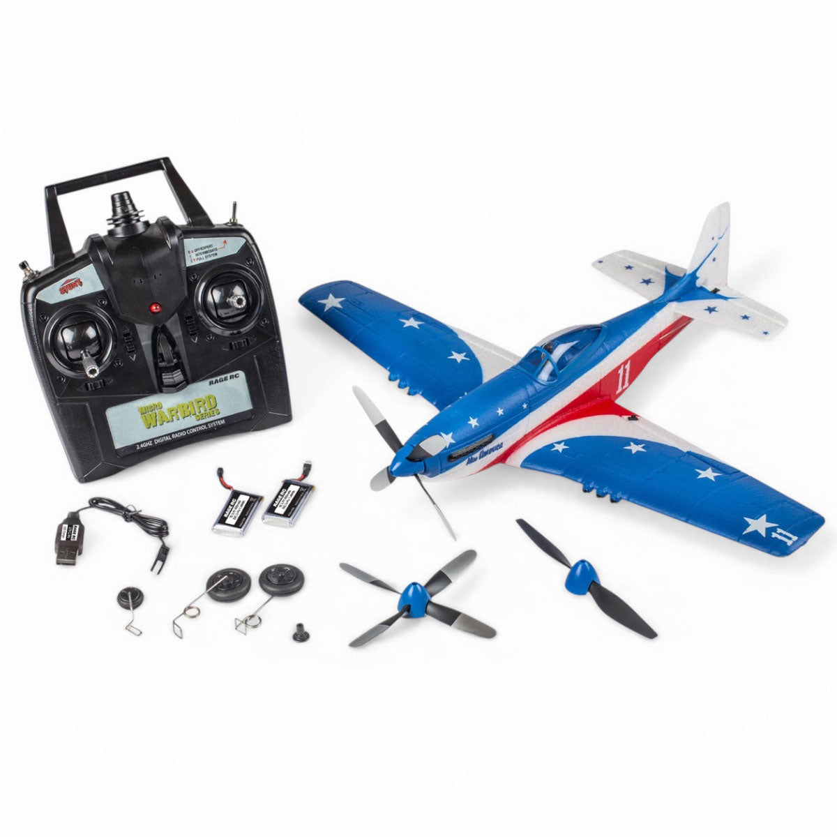 RAGE RGRA1300 P-51D Mustang Micro RTF Airplane w/PASS