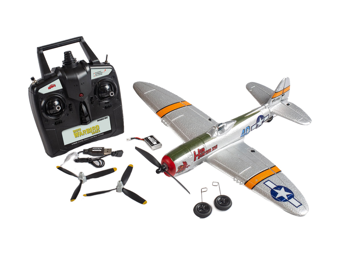 RAGE RGRA1307 P-47 Thunderbolt Micro RTF Airplane with PASS (Pilot Assist Stability Software) System