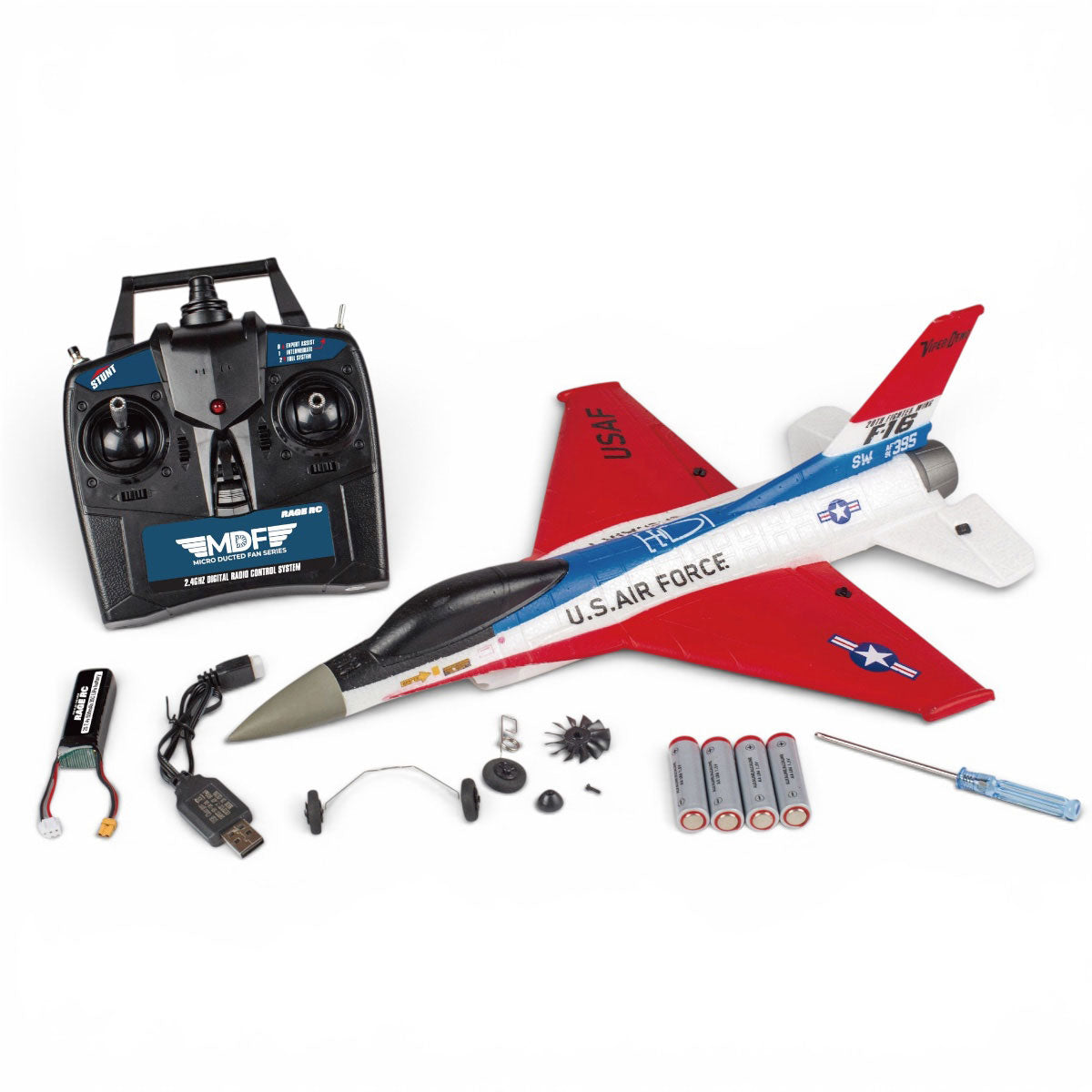 RAGE RC RGRA1700 F-16 Micro RTF Brushless Powered EDF Jet with PASS (Pilot Assist Stability Software) System