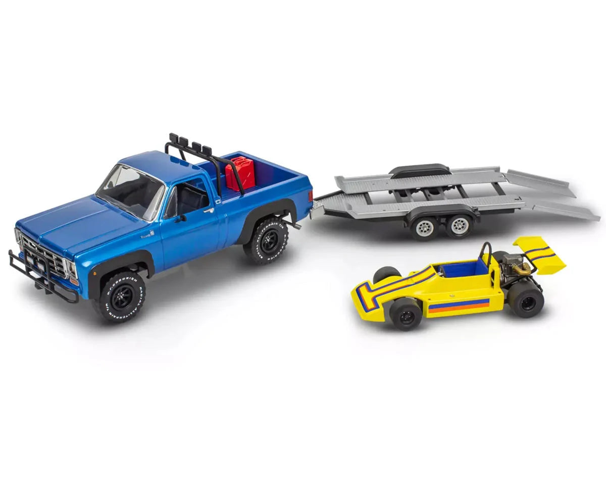 REVELL 14581  1/25 ’78 Chevy® Off-Road 4x4 Plastic Model Kit W/Malibu Grand Prix Virage & Trailer Plastic Model Kit
