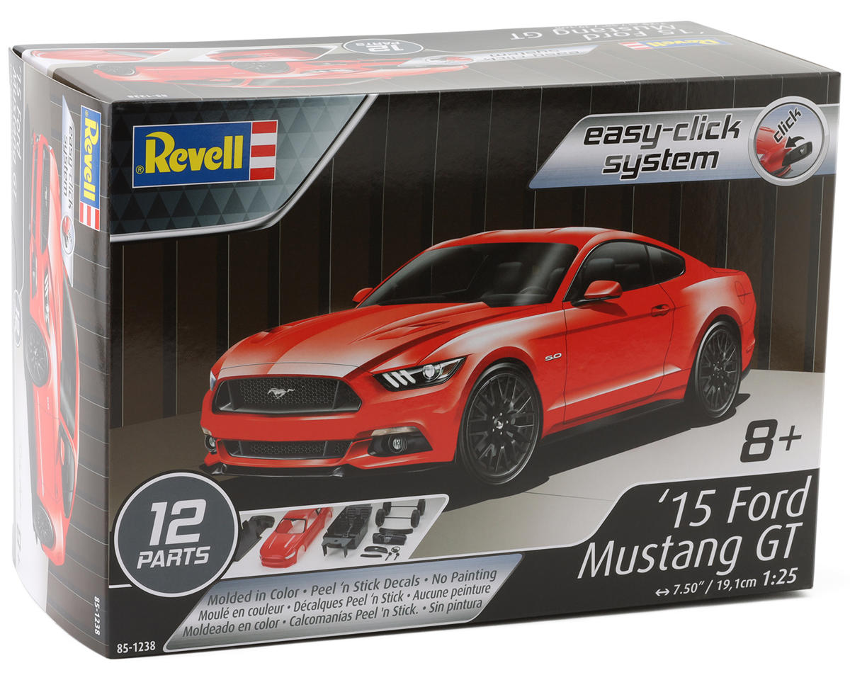 REVELL 85-1238 1/25 2015 Ford Mustang GT EZ Click Plastic Model Kit
