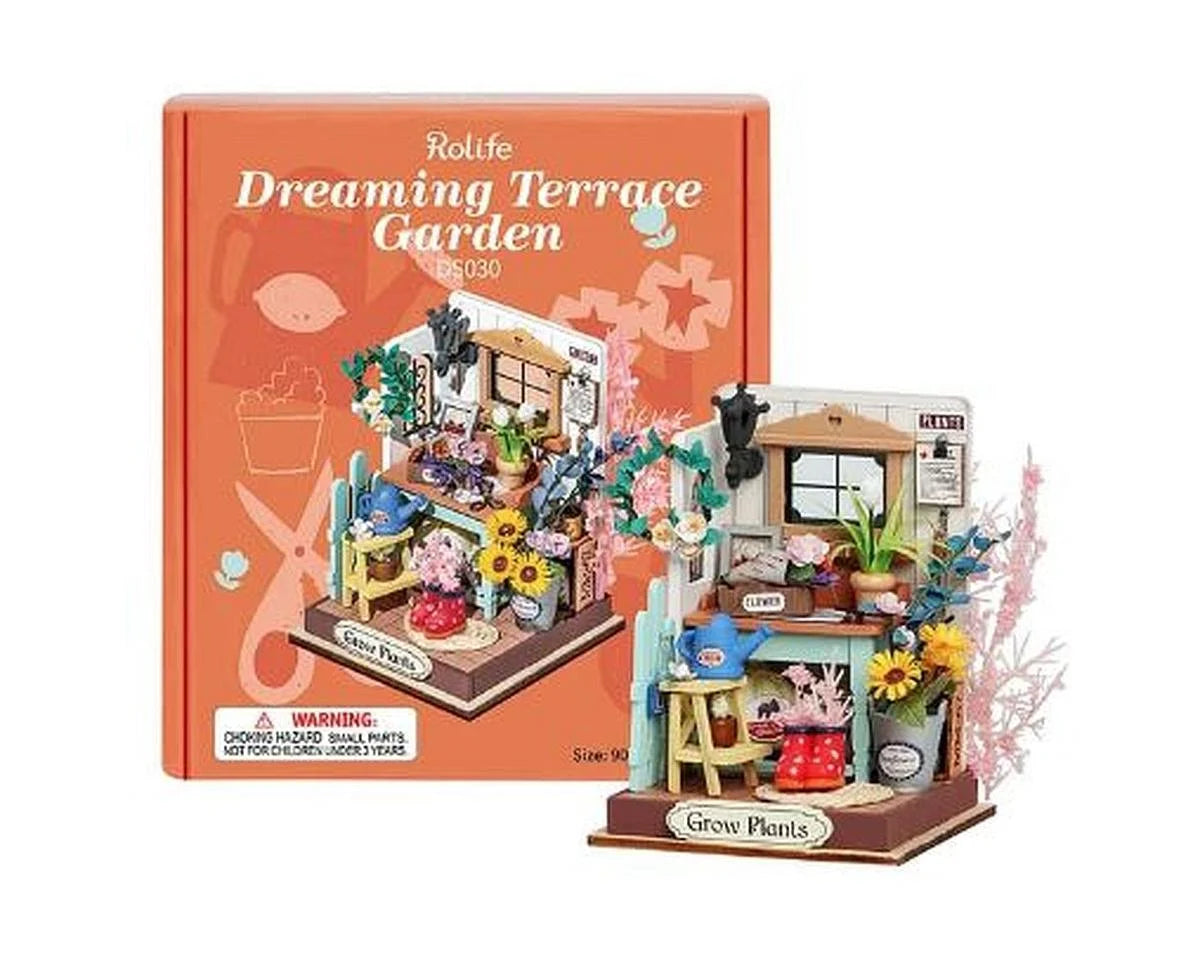 ROBOTIME DS030 Dreaming Terrace Garden DIY Miniature House Model Kit