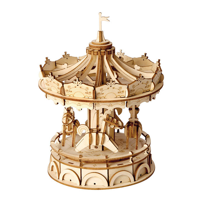 ROBOTIME TG404 Classic 3D Wood Puzzles; Merry-go-round