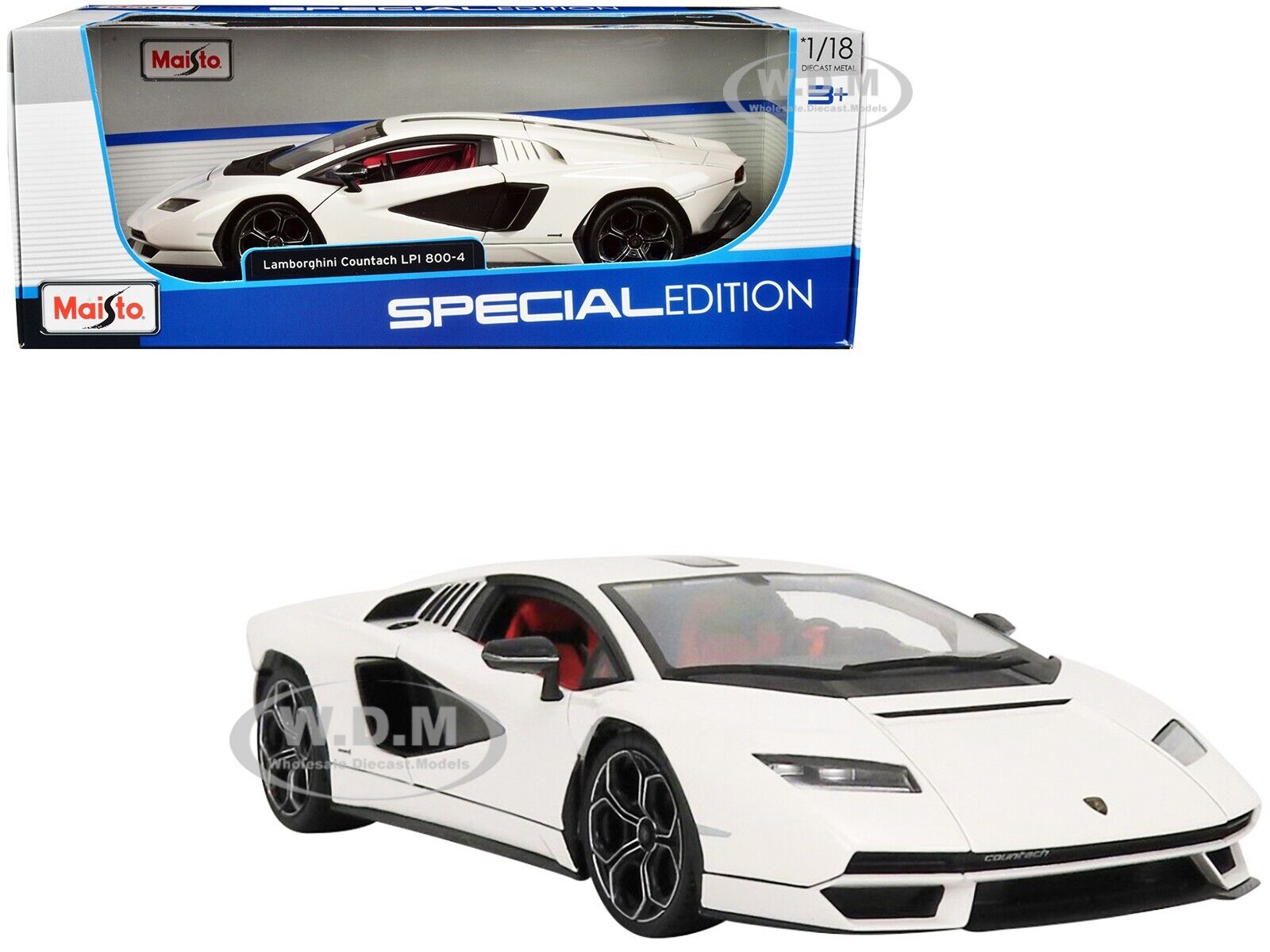 Maisto 31459 LAMBORGHINI COUNTACH LPI 800-4 WHITE 1/18 DIECAST MODEL CAR
