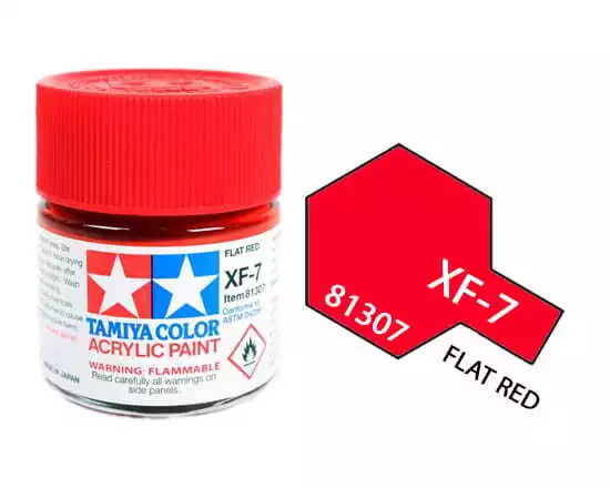 TAMIYA 81307 XF-7 Acrylic Flat Red 3/4 oz