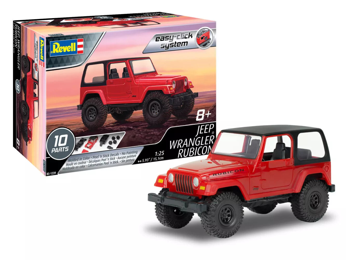 REVELL 85-1239 1/25 Scale Jeep Wrangler Rubicon Snap Click