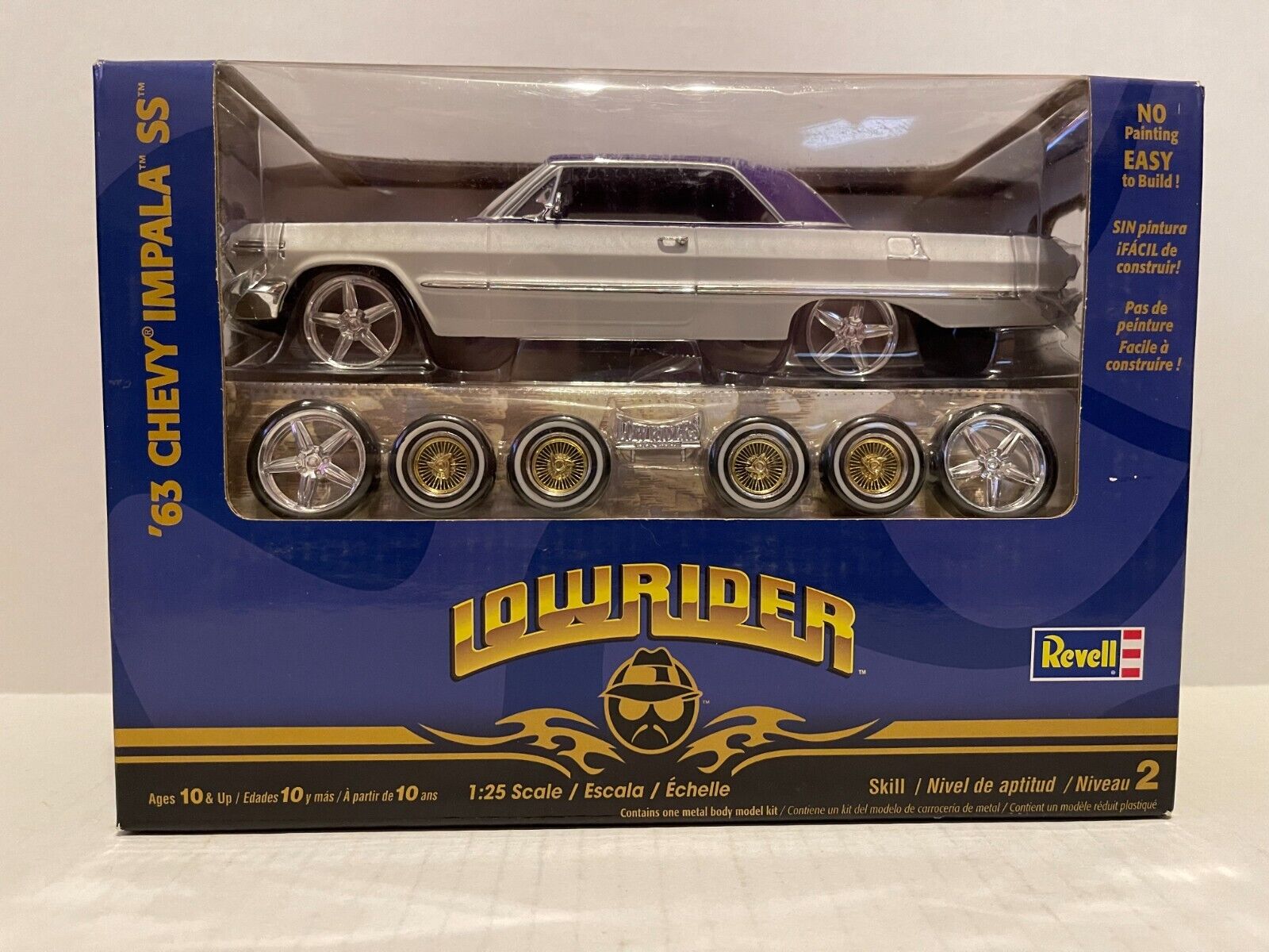 REVELL 85-1588 1/25 Lowrider Magazine 1963 Chevy Impala SS Metal Body