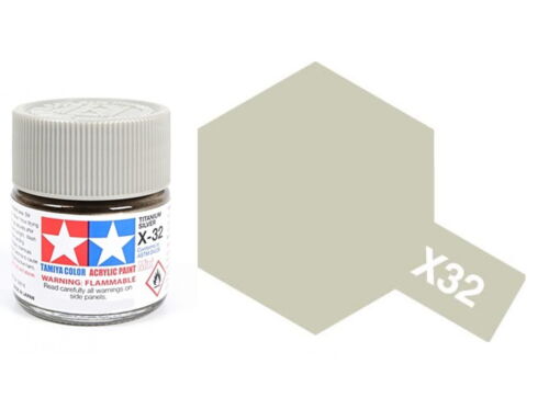 TAMIYA 81032 X-32 Acrylic X32 Titanium Silver 3/4 oz
