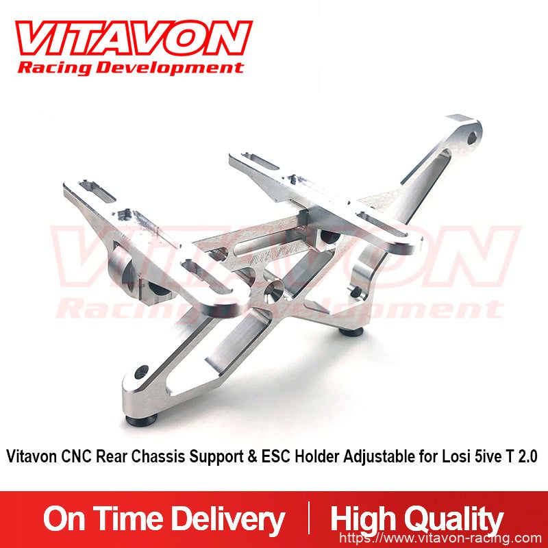 VITAVON 5T00006 CNC Rear Chassis Support & ESC Holder Adjustable For Losi 5ive T 2.0
