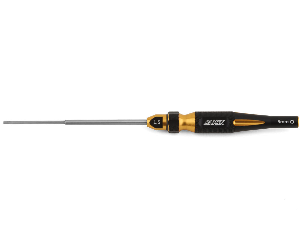 SAMIX TRX4M-SD15 TRX-4M 2-in-1 Hex Wrench, Nut Driver (Gold) 1.5mm Hex and 5mm m5 Nut for TRX4m