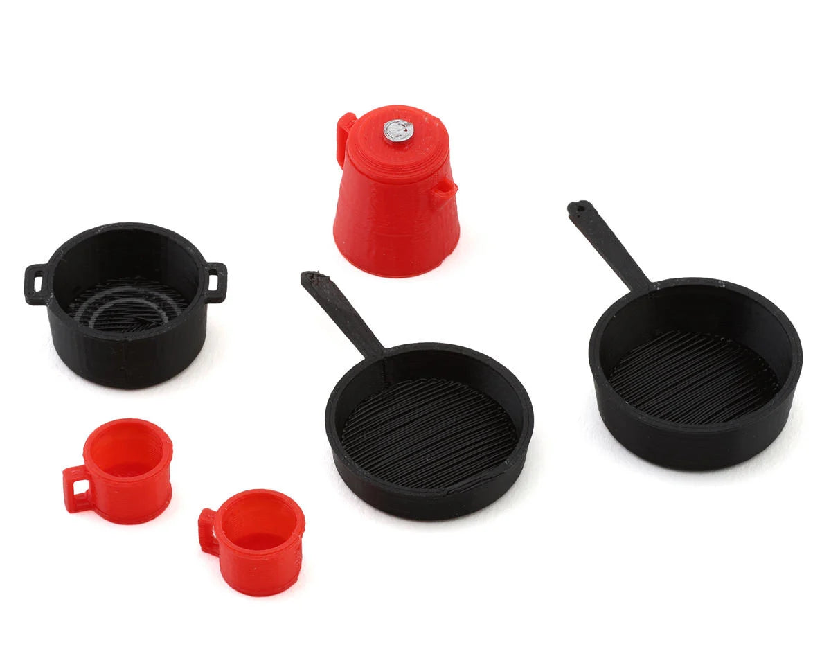 SCALE BY CHRIS SBCMUL13 1/10 Camping Pack 2 (Skillet/Pot/Coffee Pot/2 Coffee Cups)