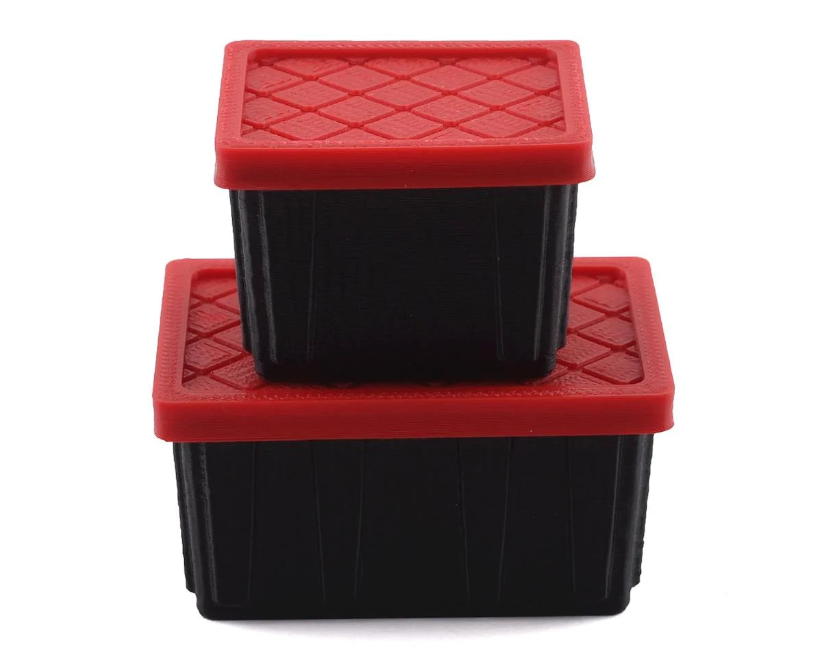 SCALE BY CHRIS SBCMUL6R 1/10 HD Tote Bin Bundle Pack w/Red Lid