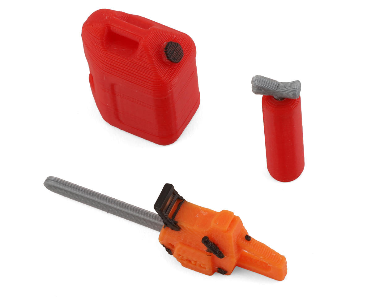 SCALE BY CHRIS SBCTR01 TRX4M 1/18 Bundle w/Chainsaw, 5-Gallon Jug & Fire Extinguisher (Miniature Scale Accessory)
