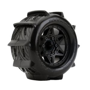 POWER HOBBY PHT2187 1/10 Rooster 2.8" Belted Paddle Sand/Snow Tires, Mounted, w/ 12mm, 14mm, 17mm Adapters