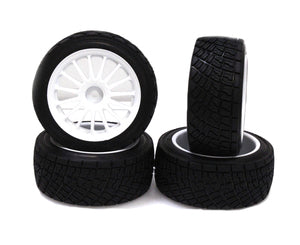 RACERS EDGE RCE3481W 1/10 HPI Rally Off-Road WR8 Flower Line White Wheels (4pcs)