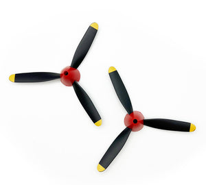 RAGE RC RGRA1344 3-Blade Propeller & Spinner (2); P-40