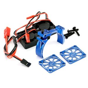 POWER HOBBY PH1295BLUE 1/8 Aluminum Heatsink 30mm Twin Turbo High Speed Cooling Fans, Blue