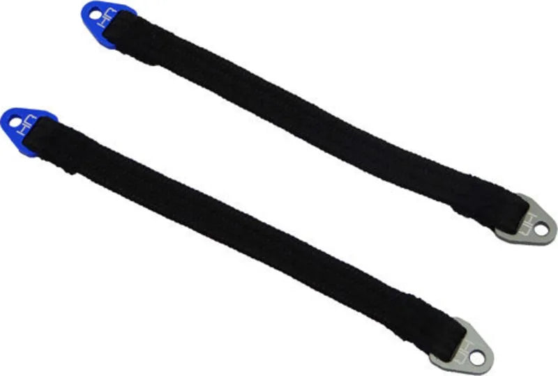 HOT RACING SLS115T1806 115mm Suspension Travel Limit Straps (2) Blue/Silver