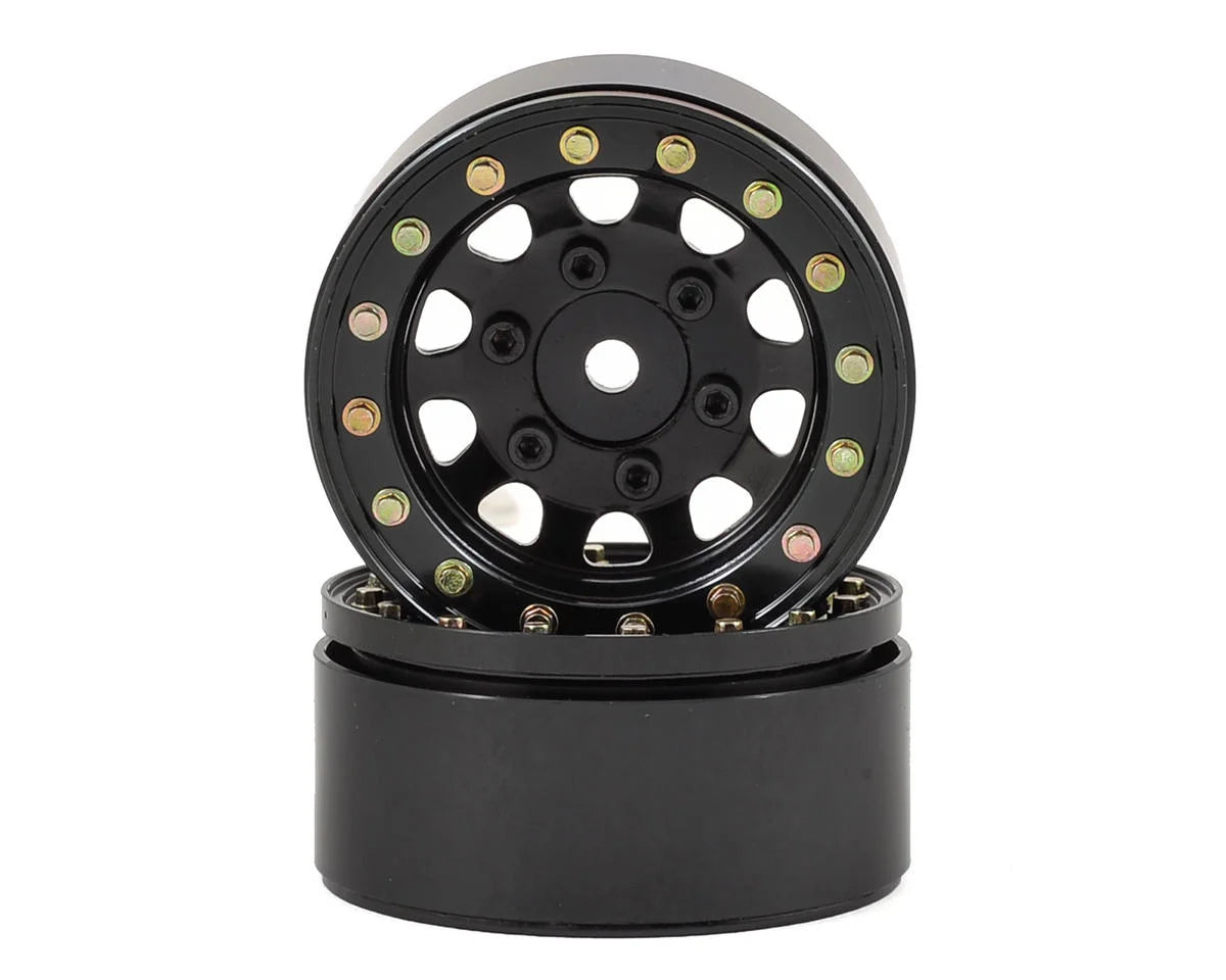 SSD SSD00097 D Hole 1.55 Steel Beadlock Crawler Wheels Black (2)