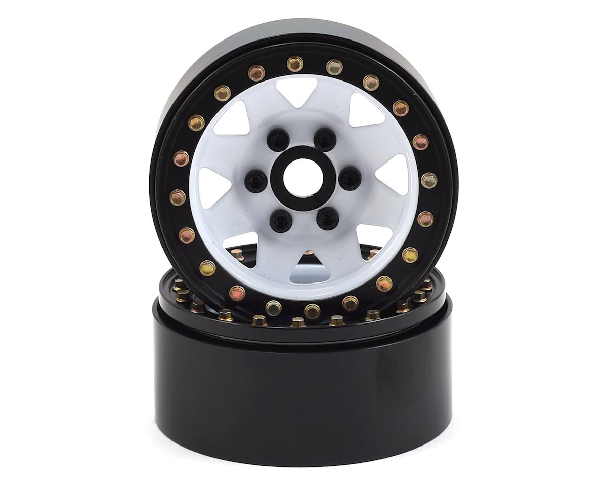 SSD SSD00251 1.9” Steel 8 Spoke Beadlock Wheels White (2)
