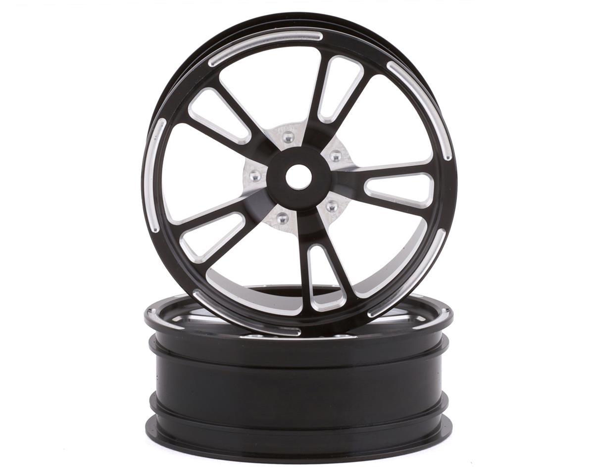 SSD SSD00450 V Spoke Aluminum Front 2.2” Drag Racing Wheels (Black) (2)