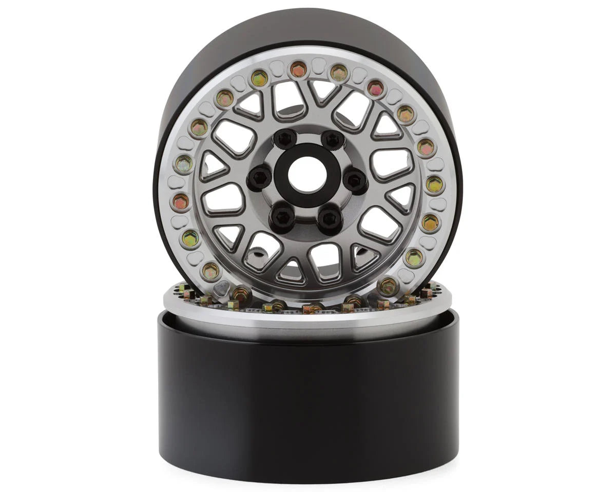 SSD SSD00587 1.9” Slugger Beadlock Wheels (Silver) (2) w/12mm Hex