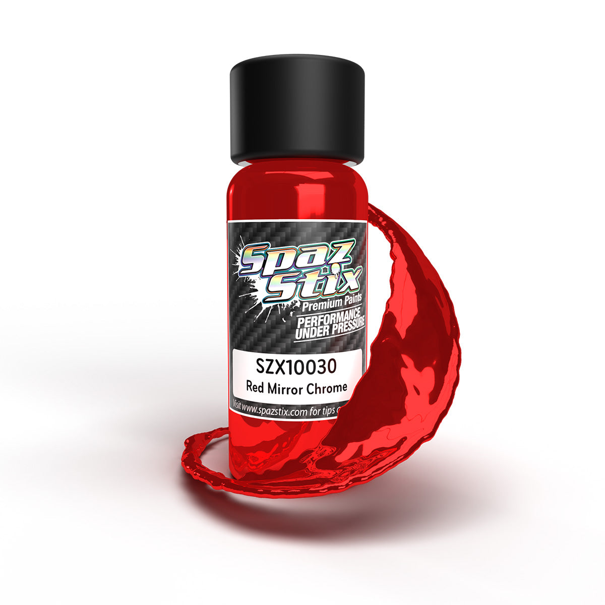 SPAZ STIX 10030 Red Mirror Chrome Airbrush Ready Paint, 2oz Bottle