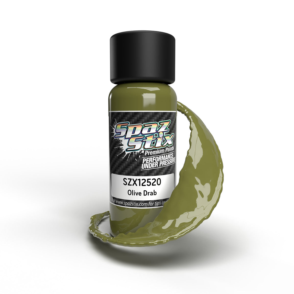 SPAZ STIX 12520 Olive Drab Airbrush Ready Paint, 2oz Bottle