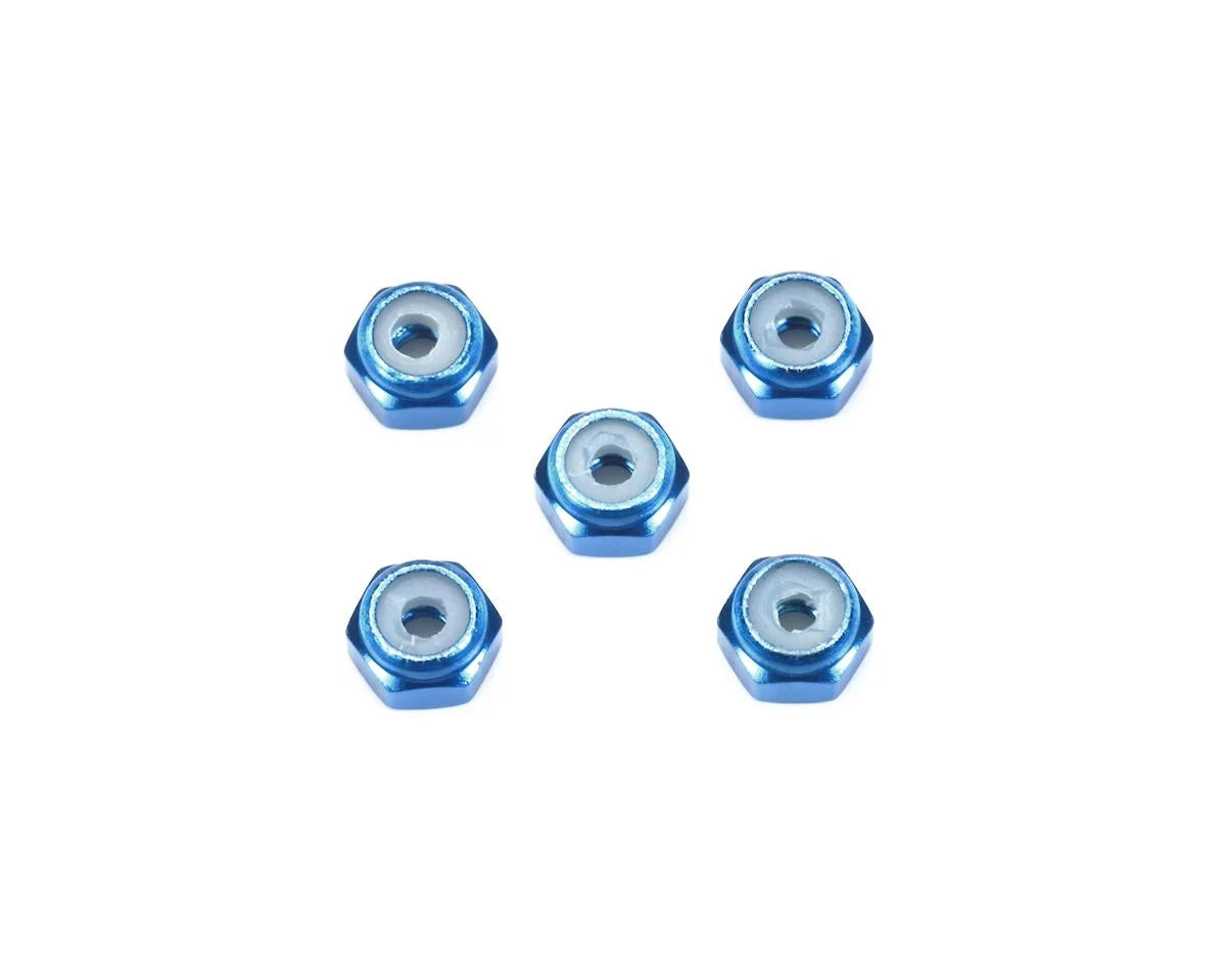TAMIYA 15500 2mm Aluminum Lock Nut (Blue) (5)