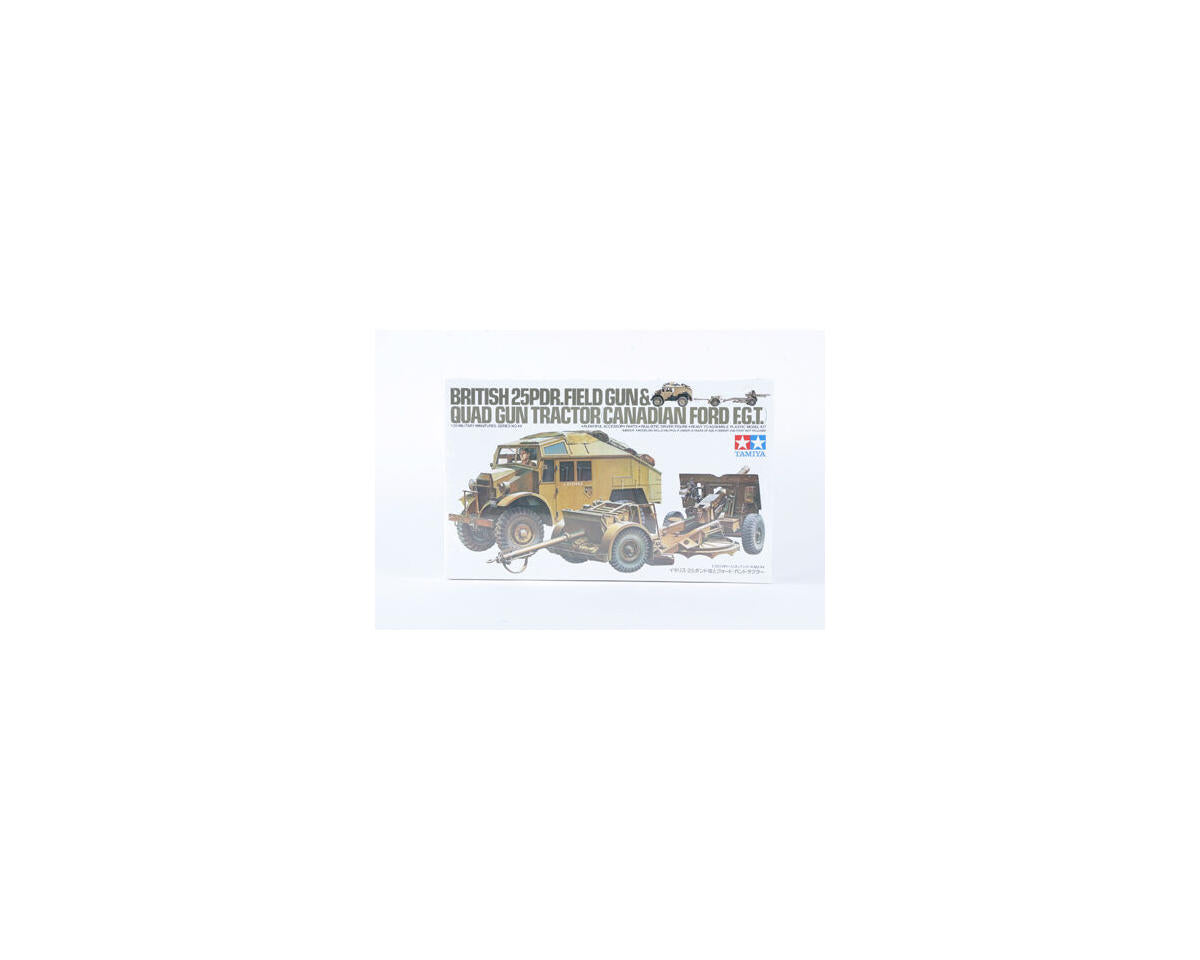 TAMIYA 35044 1/35 British 25 Pounder Field & Quad Gun Tractor Plastic Model Kit
