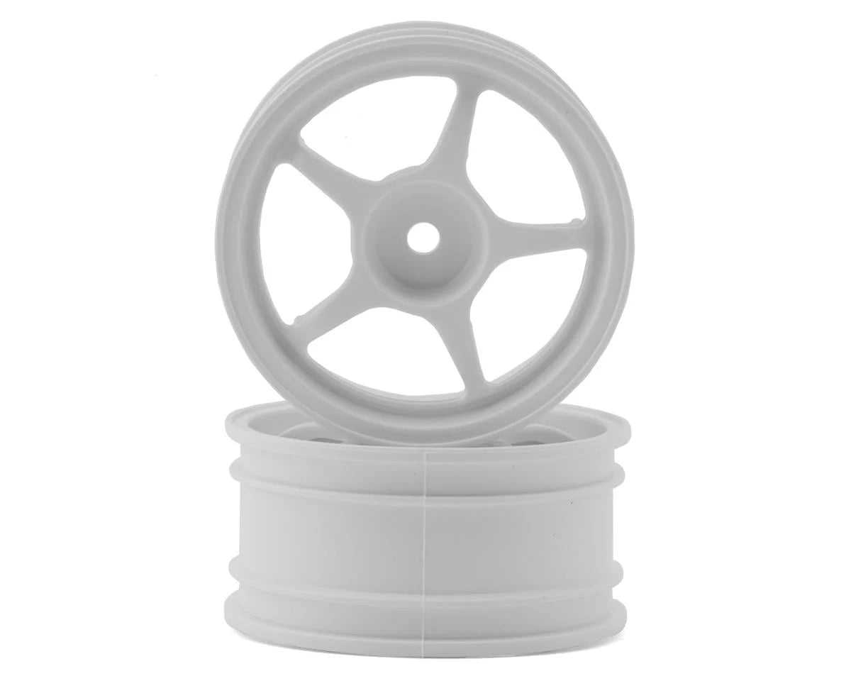 TAMIYA 53232 5-Spoke 1/10 On-Road Wheels w/Wheel Nuts (White) (2)