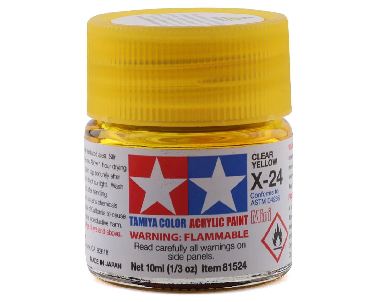 TAMIYA 81524 X-24 Acrylic Mini X24 Clear Yellow 1/3 oz