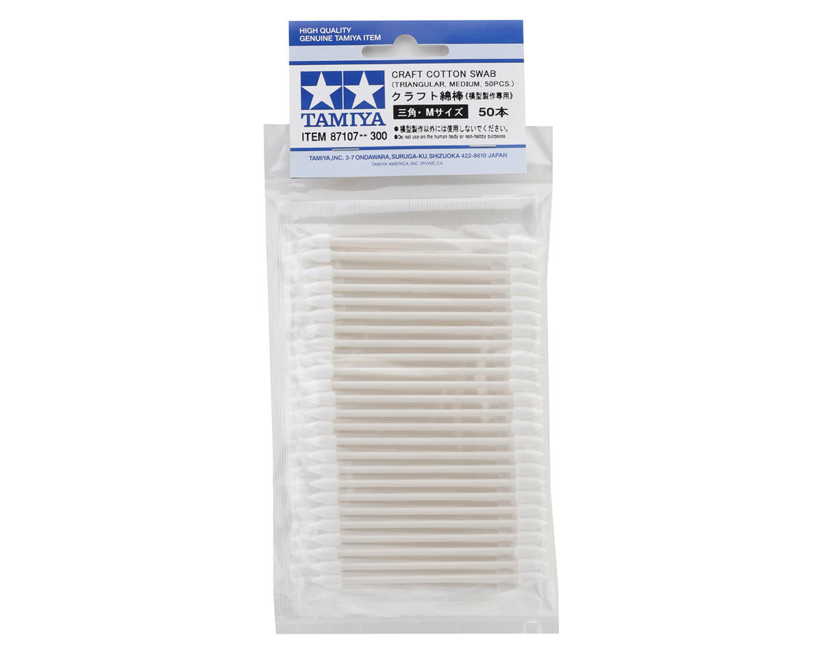 TAMIYA 87107 Craft Cotton Swab, Triangle Medium 50pcs