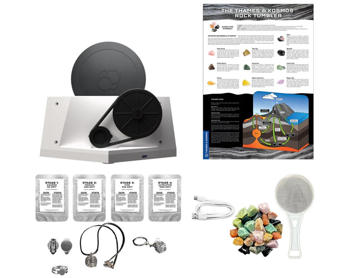 Thames & Kosmos 678006 Rock Tumbler Kit w/Assorted Rocks & Jewelry Fasteners