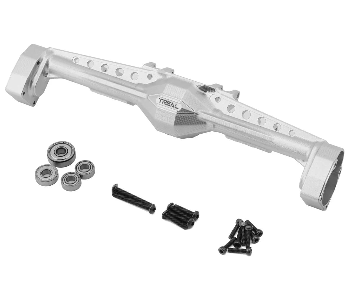 TREAL TLHTCAPRA-04 Axial Capra CNC Aluminum One Piece Rear Axle Housing (Silver)