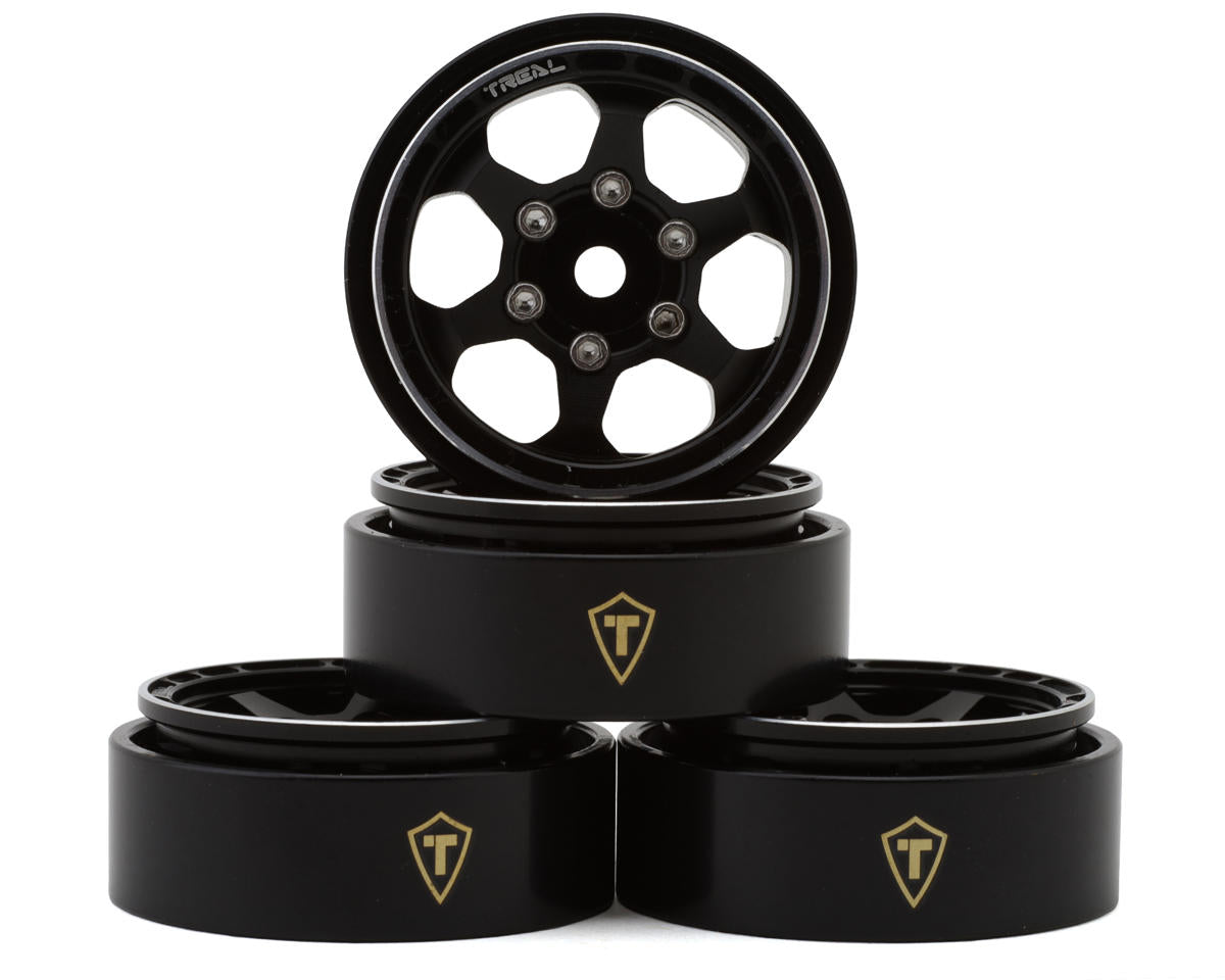 TREAL X00396G9MV Type D 1.0" Concave 6-Spoke Beadlock Wheels (Black) (4)