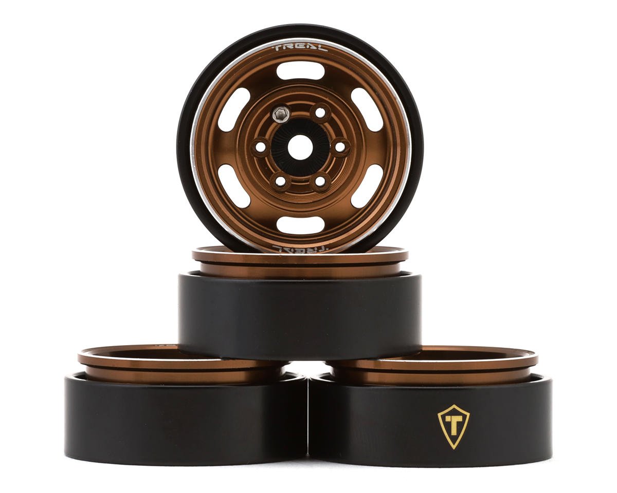TREAL TSCX24-197 Type E 1.0" 6-Slot Beadlock Wheels (Bronze) (4) (21.9g)