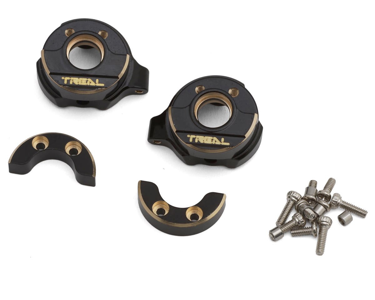 TREAL SCX30-06 SCX30 Brass Steering Knuckles (Black) (2) (7.75g ea)