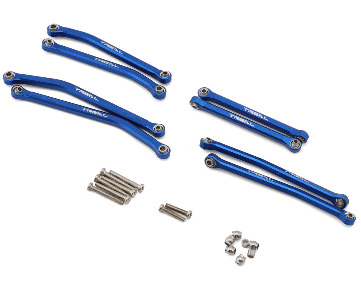 TREAL TSCX30-20 Axial SCX30 Aluminum High Clearance Suspension Links Set (Blue)